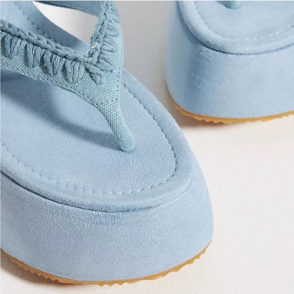 Mou Chunky Flip-flop Padded Suede Sandals- 7 - Picture 13 of 15